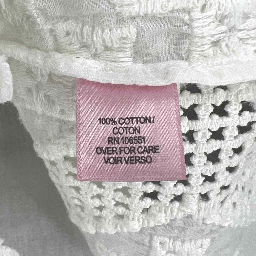 CALYPSO ST BARTH Embroidered Eyelet Tunic Top Womens Small White Resort Beach - Picture 10 of 16